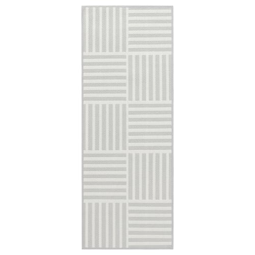 GATUSEKTION matt on halli ja valge triibuga ristkülikukujuline, masinpestav ruudulise mustriga köögivaip.