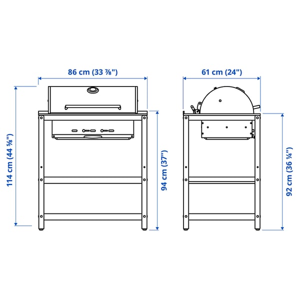 Illustratsioon toote mõõtudega: GRILLSKÄR.