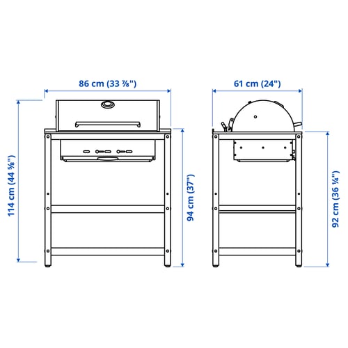 Illustratsioon toote mõõtudega: GRILLSKÄR.