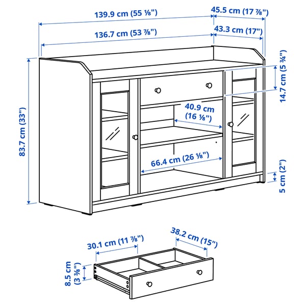 HAUGA Riiul/kapp, valge, 210x46x199 cm