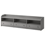 Hall 3 sahtli ja avatud riiulitega HAUGA televiisori, mis sobib suurepäraselt aksessuaaride korrastamiseks ja kaablite korrashoidmiseks.