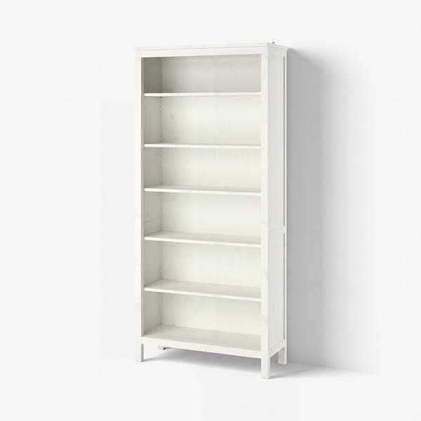 HEMNES Raamaturiiul, valge peits, 90x197 cm