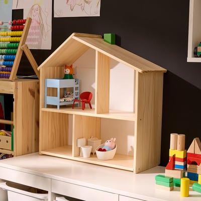 HUSET Nukumaja mööbel ja nukud, magamistuba/vannituba mitmevärviline