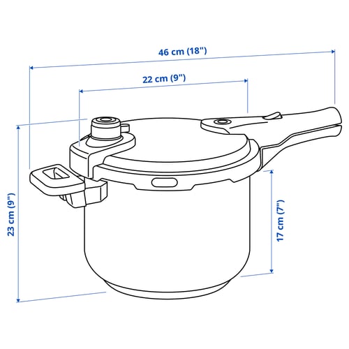 Illustratsioon toote mõõtudega: IKEA 365+.
