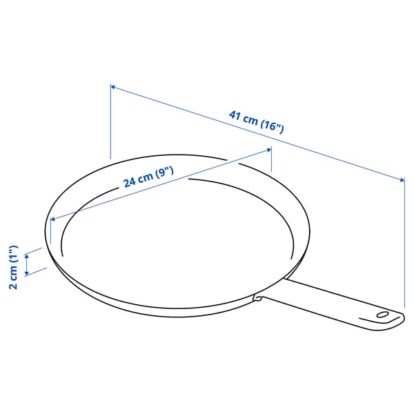 Illustratsioon toote mõõtudega: IKEA 365+.