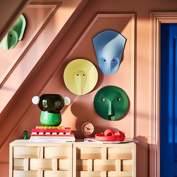 IKEA PS 2026 Seinakaunistus, 3 tk kmpl, roheline helesinine/kollane