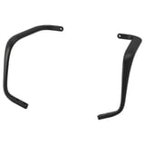 Mustad LÅNGFJÄLL tooli käetoed, alumiiniumraam, kumer disain, pulbervärvitud viimistlus.