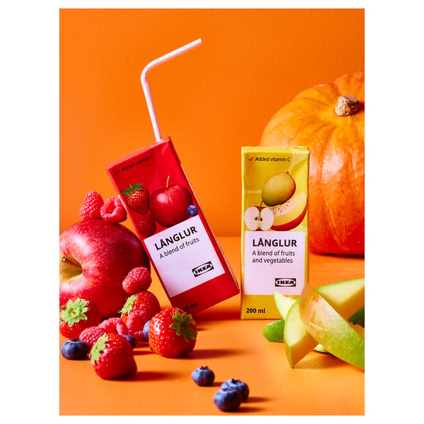 LÅNGLUR Puuviljasmuuti, punane/lisatud C-vitamiini, 200 ml
