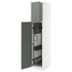 HALLIKASROHELINE köögikapp METOD väljatõmmatavate korrastajatega, valge sisemus, hingedega uksed vasakul ja paremal.