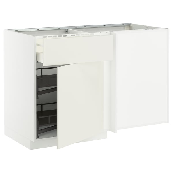 Valge METOD köögikapp väljatõmmatava riiuliga, kaasaegne, minimalistlik, 3D disain.