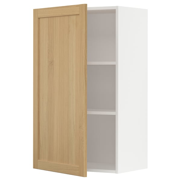 METOD köögikapp, hele puit, ristkülikukujuline, kaks riiulit, kalduks.