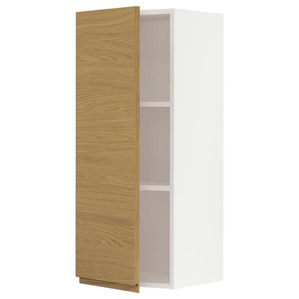 Ikea METOD valge kapp avatud tammepuidust uksega.