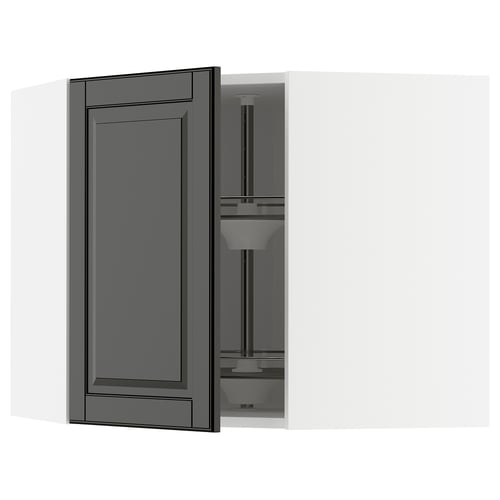 Hall ikea METOD köögikapp musta kaldservaga ukse ja reguleeritava klaasriiuliga.