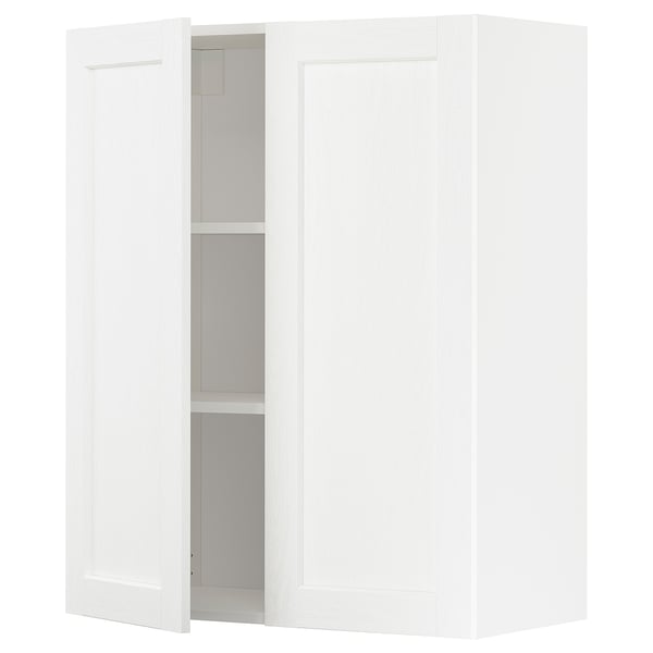 Ikea METOD valge kapp, kaks reguleeritavat riiulit, lihtne disain.
