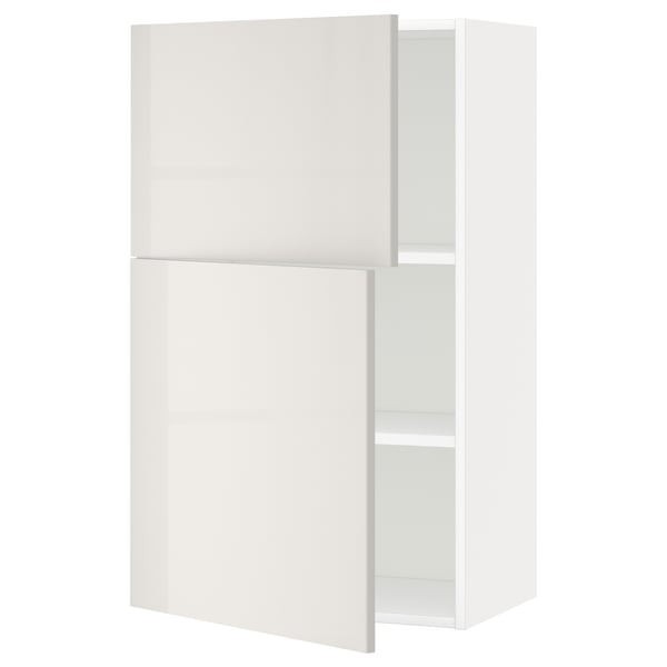 Ikea METOD kapp, läikiv valge, reguleeritav riiul, kahepoolsed uksed vasakul.