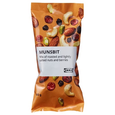 MUNSBIT pähklite ja marjade suupistekott IKEA-lt.