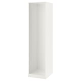 Valge ikea PAX garderoobiraam, puitlaastplaat, reguleeritavad jalad, kohandatav panipaik.