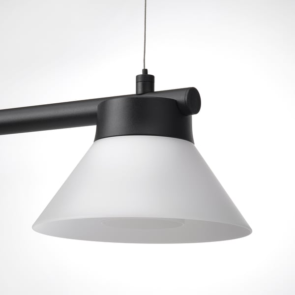 SAMBORD 3 lambiga laelamp, must/valge