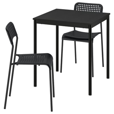 SANDSBERG Laud ja 2 tooli, must must/must, 67x67 cm