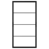 Must SKYTTA lükandukse raam; minimalistlik, ristkülikukujuline disain.