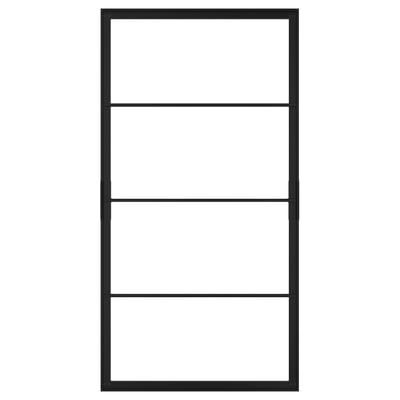 Must SKYTTA lükandukse raam; minimalistlik, ristkülikukujuline disain.