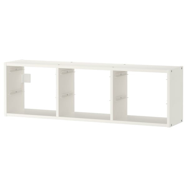 Tühi valge TROFASTi hoiuruum, ristkülikukujuline ja avatud, mõeldud esemete korrastamiseks.