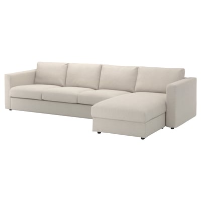 Ikea VIMLE beež sektsioondiivan, l-kujuline, kaasaegne disain eemaldatavate katetega.