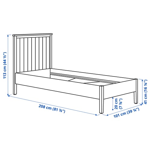 GULLABERG Каркас кровати, серый/Luröy, 90x200 см