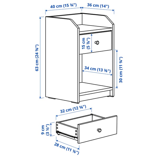 HAUGA Комплект мебели для спальни,2 предм, белый