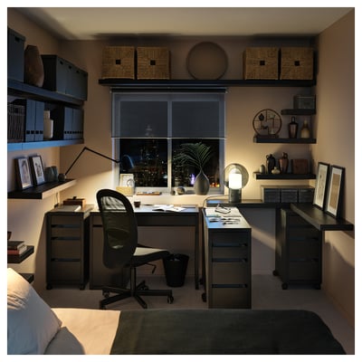 MICKE Письменный стол, черно-коричневый, 105x50 см