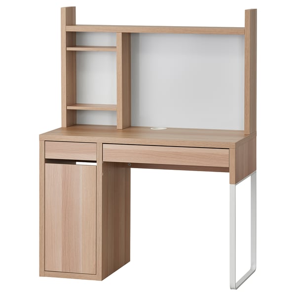 MICKE Рабочее место, под беленый дуб, 105x50 см