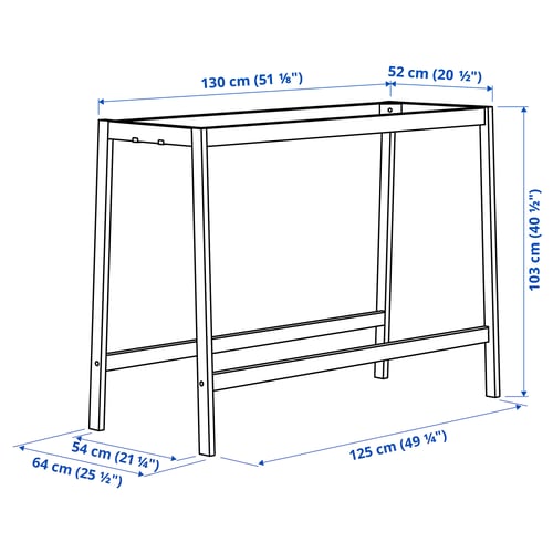 MITTZON Подстолье для конференц-стола, белый, 140x68x103 см