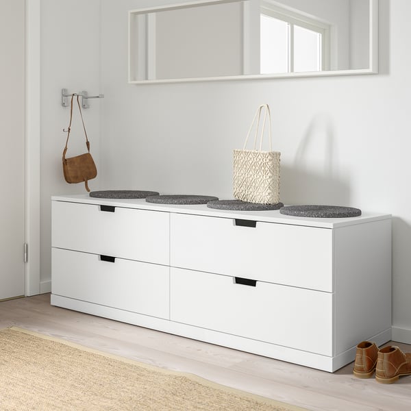 NORDLI Комод с 4 ящиками, белый, 160x54 см