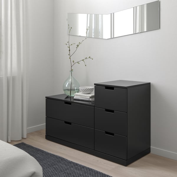 NORDLI Комод с 5 ящиками, антрацит, 120x76 см