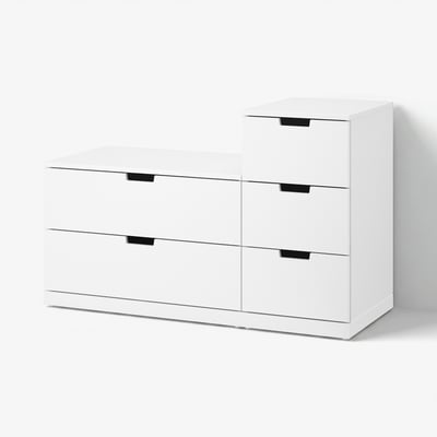 NORDLI Комод с 5 ящиками, белый, 120x76 см