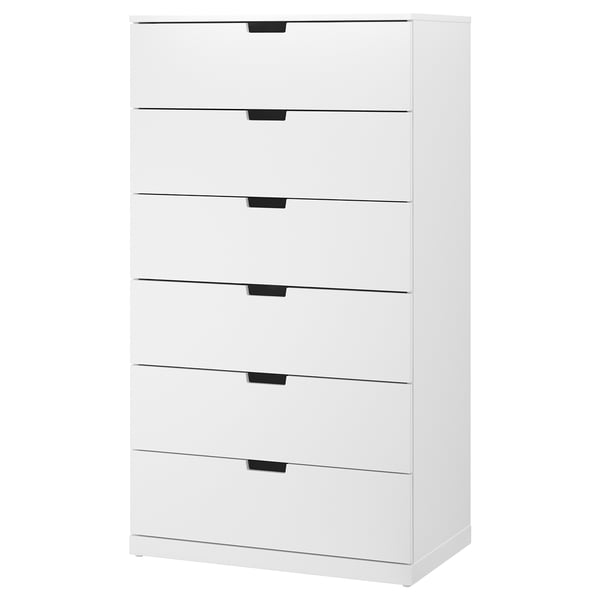 NORDLI Комод с 6 ящиками, белый, 80x145 см