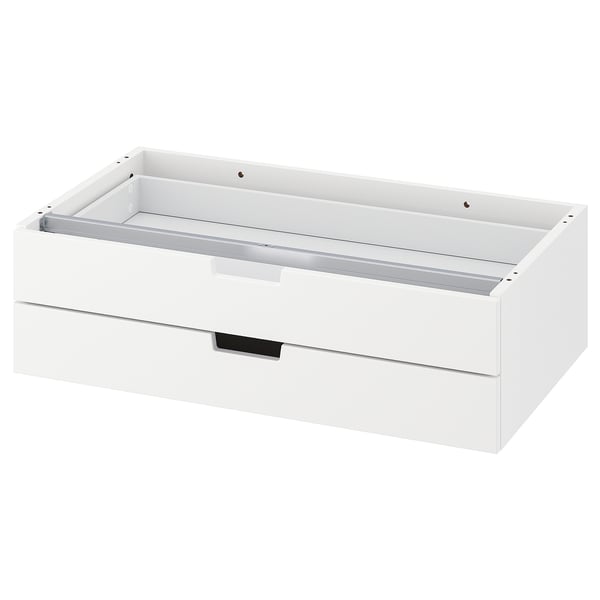 NORDLI Модульный комод с 2 ящиками, белый, 80x23 см