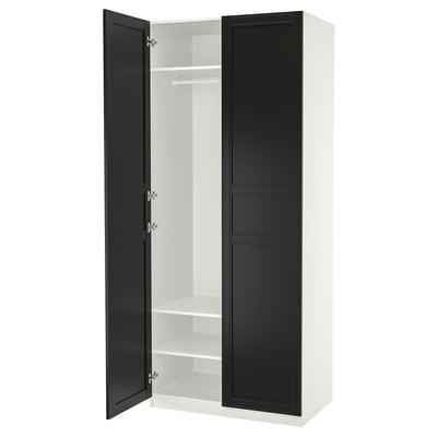 PAX / FLISBERGET Гардероб, белый/антрацит, 100x60x236 см