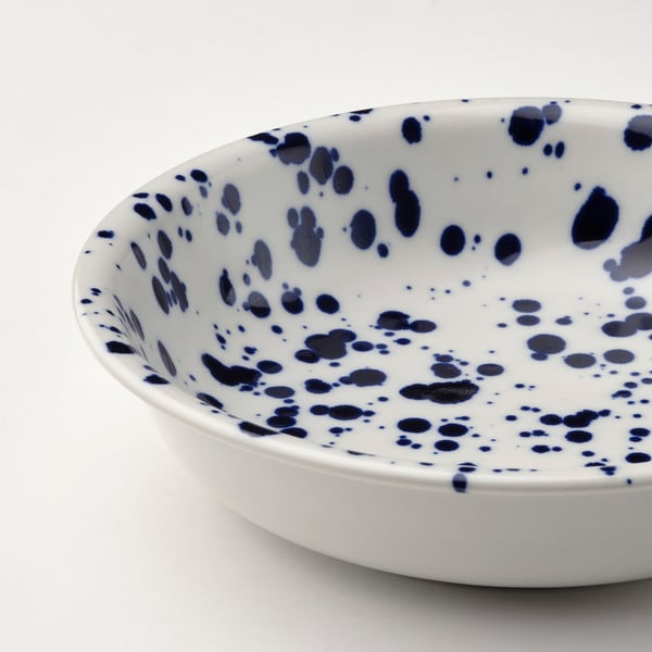 SILVERSIDA Тарелка глубокая, с рисунком/синий, 19 см