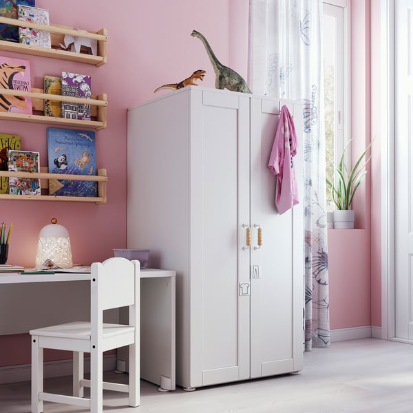 SMÅSTAD / PLATSA Гардероб, белый белый/с рамой, 60x57x123 см