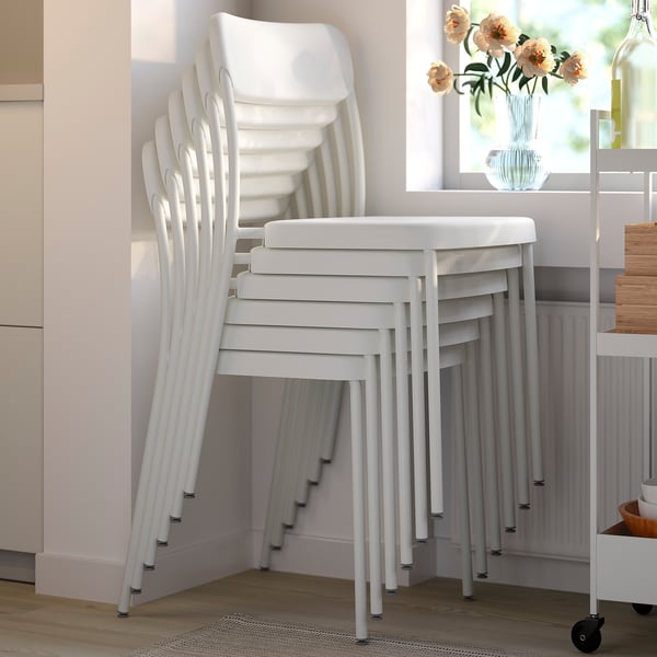 VIHALS / VIHALS Стол и 6 стульев, белый белый/белый, 180x74 см