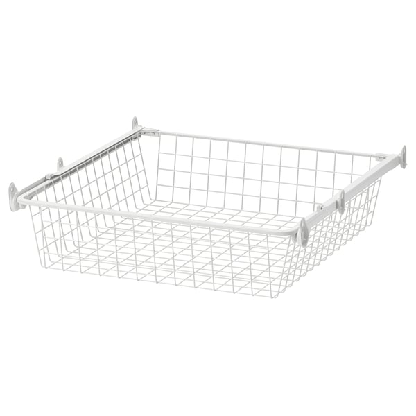 ALTARLIDEN سلة سلكية مع عارضة بمجرى للسحب, أبيض, 60x62 سم