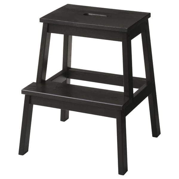 BEKVÄM مقعد/سلّم, أسود, 50 سم