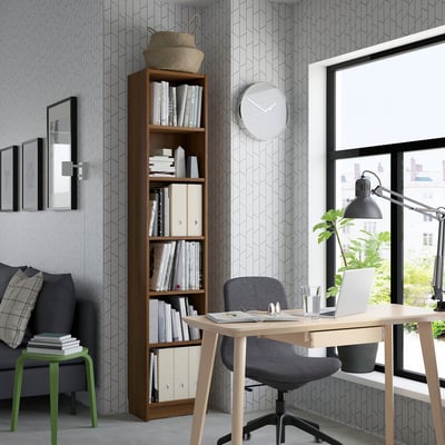 BILLY مكتبة, بني شكل خشب الجوز, ‎40x28x202 سم‏