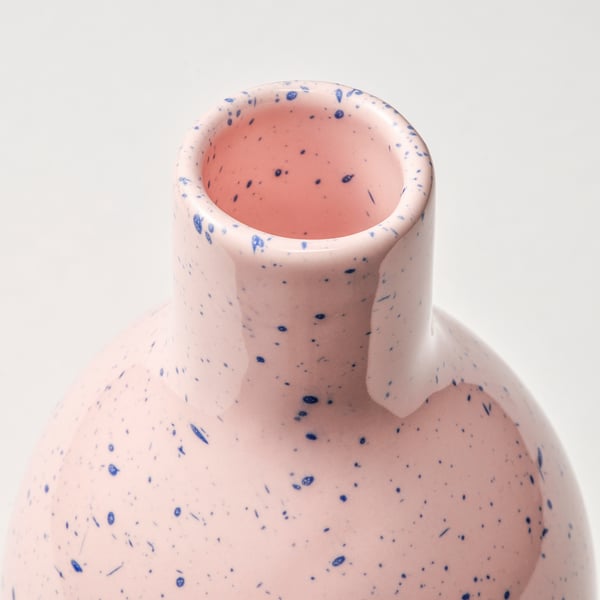 BLODBJÖRK زهرية, وردي فاتح/أزرق, 16 سم