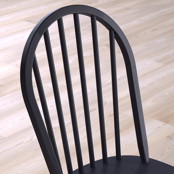 DANDERYD / SKOGSTA طاولة و 4 كراسي, قشرة الصنوبر أسود/أسود, 130 سم