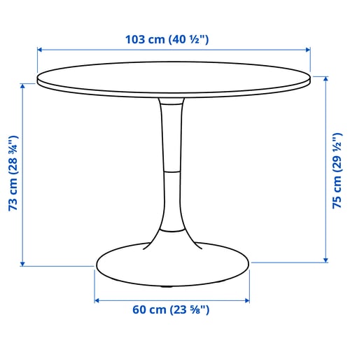 DOCKSTA / SANDSBERG طاولة و 4 كراسي, أبيض/Remmarn فحمي, 103 سم