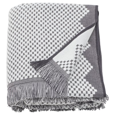 FJÄLLSTARR فوطة حمّام, أبيض/رمادي, ‎100x150 سم‏