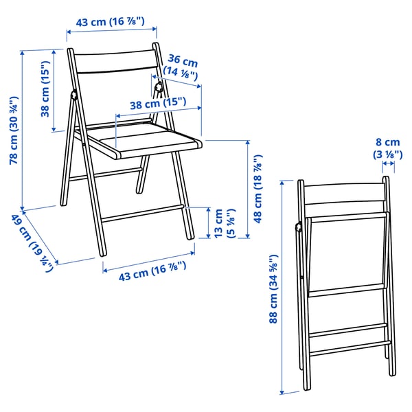 FRÖSVI كرسي قابل للطي, أبيض/Knisa رمادي فاتح