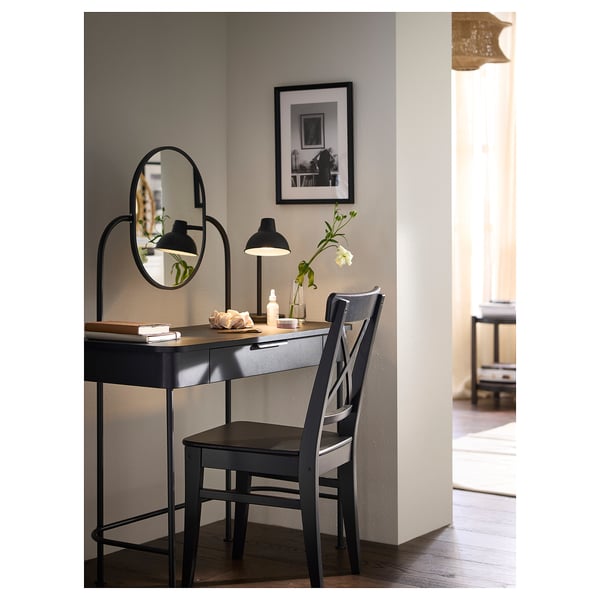 GRÅFJÄLLET طاولة زينة, فحمي, ‎100x42 سم‏